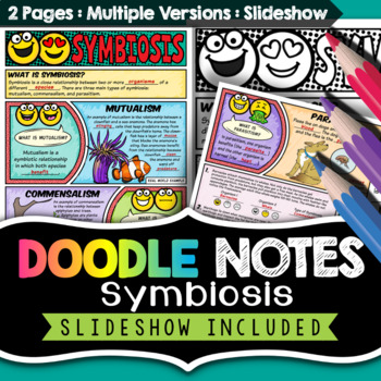 Preview of Symbiosis Doodle Notes Activity | Symbiotic Relationships PowerPoint