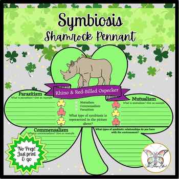 Preview of Symbiosis - Good Buddies ~ Science St. Patrick's Day Shamrock Research Pennant