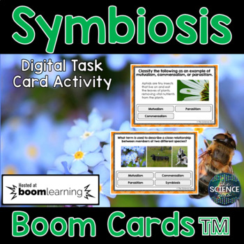Preview of Symbiosis Task Cards - Distance Learning Digital Boom Cards™