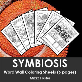 Preview of Symbiosis Word Wall Coloring Sheets (6 pages)