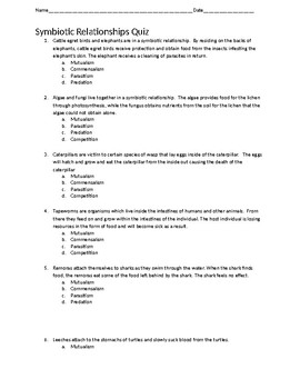 25 Symbiotic Relationships Worksheet Answers - Worksheet Information