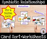 Symbiotic Relationship Card Sort Worksheet Cut and Paste R