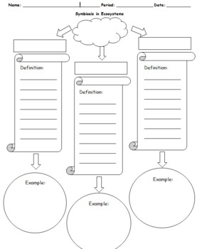 Symbiotic Relationships Graphic Organizer Bundle with Cheat Sheet Clues