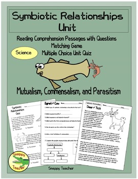 Preview of Symbiotic Relationships Science Unit - Mutualism, Commensalism & Parasitism