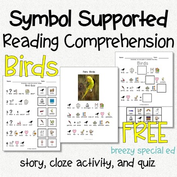 Preview of Symbol Supported Reading Comprehension for Special Ed FREEBIE