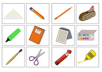 Symbol cards for the vocabulary notebook 