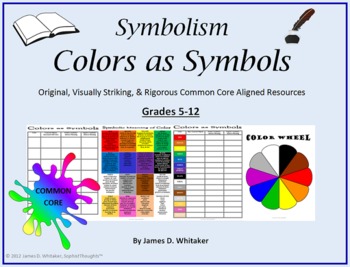 Preview of Symbolism Colors as Literary Symbols Common Core