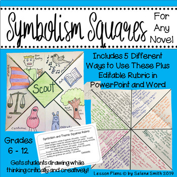 Preview of Symbolism Squares for Any Novel - Theme, Characterization, Plot, and More