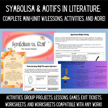 Preview of Symbolism and Motifs in Literature: Complete Mini-Unit w/ Lessons, Games + MORE!