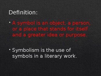 Symbols, Symbolism PowerPoint for Secondary by Desert Teaching and Learning