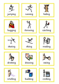 Symbols for verb based 'doing' charades by SEND | TPT