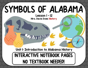 Preview of Symbols of Alabama (Alabama History Interactive Notebook Unit 1 Lesson 12)