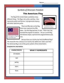 Preview of Symbols of American Freedom- Comprehension Passages