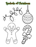 Symbols of Christmas Coloring Sheets