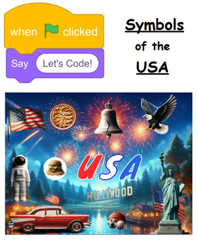 Preview of Symbols of the USA Grades 3-8 Coding Project