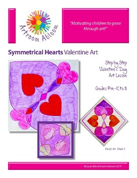 Preview of Symmetrical Hearts Valentine Art