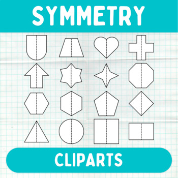Symmetrical Shapes Cliparts - Printable Symmetry Graphics - Commercial Use