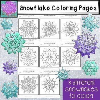 Preview of Symmetrical Snowflake Coloring Pages