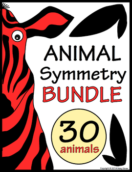 Preview of Animal Symmetry BUNDLE Activity Coloring Pages