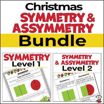 Preview of Christmas Symmetry & Asymmetry Bundle (Levels 1 - 2)  | Christmas Math