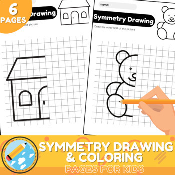 symmetry drawing and coloring pages draw the other half by hajarteachingtools