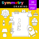 Symmetry Drawing for kids - 30 easy drawings (PDF worksheets)