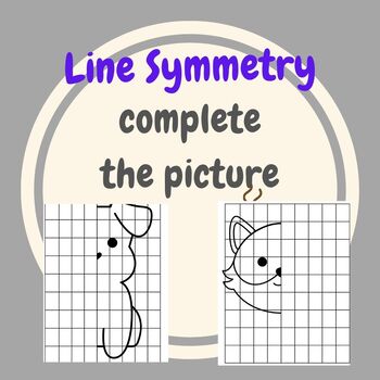 Preview of Symmetry Fun: 10 Easy Drawing Worksheets for Pre-Learning Line Symmetry