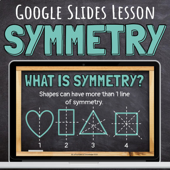 Preview of Symmetry Geometry Google Slides Lesson with Practice Problems