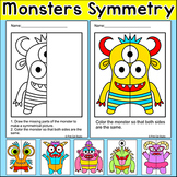 Monsters Lines of Symmetry Activity: End of Year Math Art Center, Early Finisher