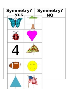 Symmetry Sort by Krazy for Kinder Kids | Teachers Pay Teachers