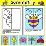Summer Math Lines of Symmetry Art Activity - End of Year Center, Early Finisher