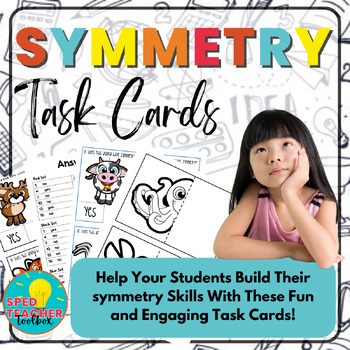 Preview of Symmetry Task Cards & Color Sheets