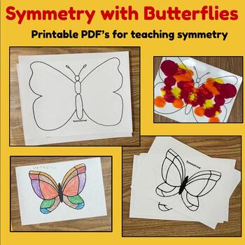 Preview of Butterfly Symmetry Coloring Sheets; Art & Geometry Standards for 1st- 4th grade