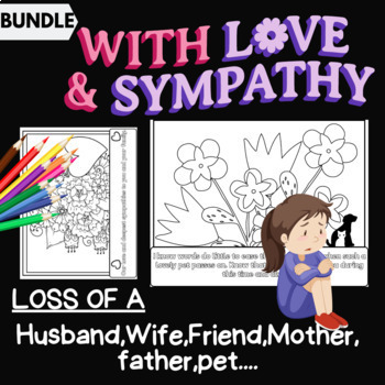 Preview of Sympathy Cards with Flowers for Students, Teachers, and Friends...Bundle