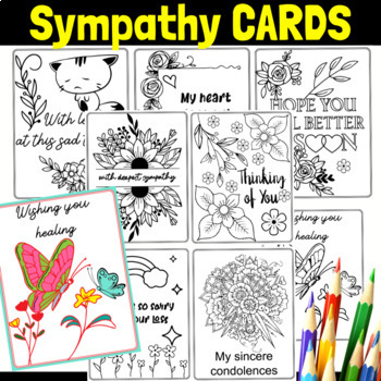 Preview of Sympathy Cards with Flowers for Students, Teachers, and Friends DIY