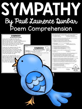 Preview of Sympathy Poem by Paul Laurence Dunbar Comprehension Worksheet for Poetry