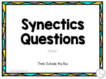 Preview of Synectics Questions for Get to Know You / Back to School / Critical Thinking