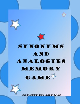 Preview of Synonym Analogies Memory Game
