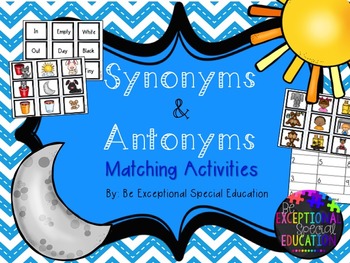 Synonym & Antonym File Folder Matching Activities and Worksheet | TpT
