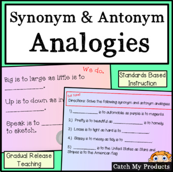 Preview of Synonyms and Antonyms Analogies for PROMETHEAN Board