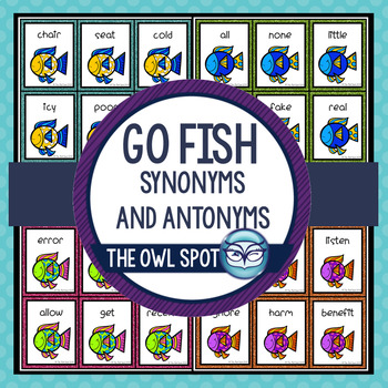Preview of Go Fish Synonyms and Antonyms Vocabulary Game