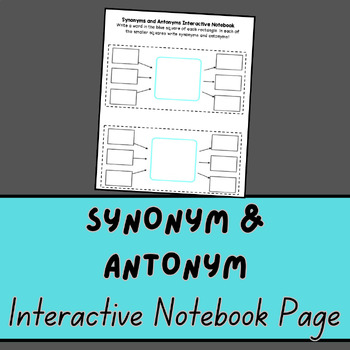 Preview of Synonym & Antonym- INTERACTIVE NOTEBOOK