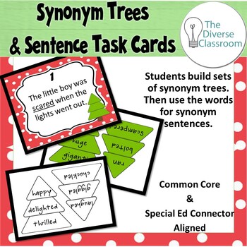 Preview of Synonym Christmas Trees Task Cards