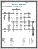 Synonym Crossword Activity