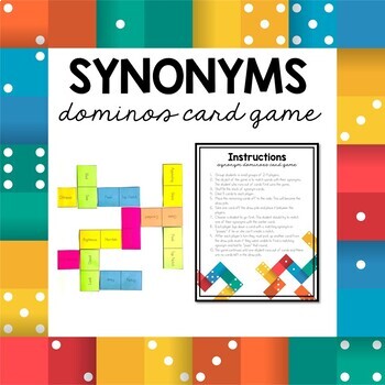 Synonym Dominos Activity by Spaids in the Classroom TpT