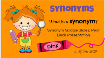 presentation dictionary synonym