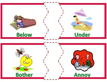 Synonyms - Matching Cards for Diverse Learners by Nyla's 