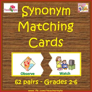 Preview of Synonyms - Matching Cards for Diverse Learners