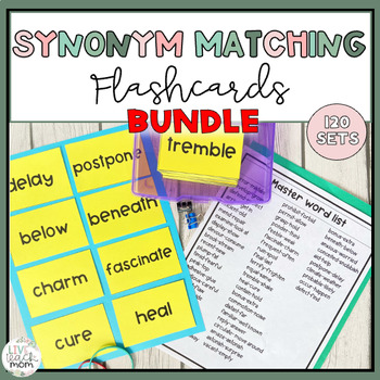 Synonym Matching Flashcards for Vocabulary in Primary Grades {2nd grade  words}