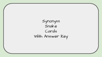 Preview of Synonym Matching Snake Cards